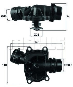 Behr -thermot tronik ti23388 termostat, chłodzenie cieczą TI 233 88