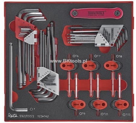 TENG TOOLS Zestaw kluczy imbusowych sześciokątnych TX 238330104 TEDHT42