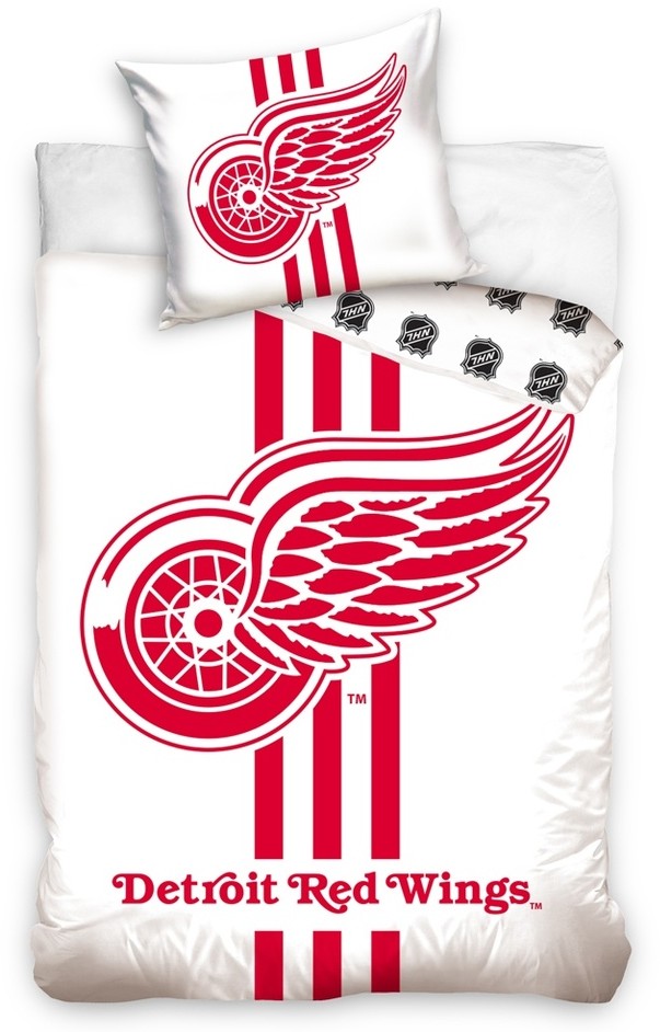 Pościel bawełniana NHL Detroit Red Wings White, 140 x 200 cm, 70 x 90 cm