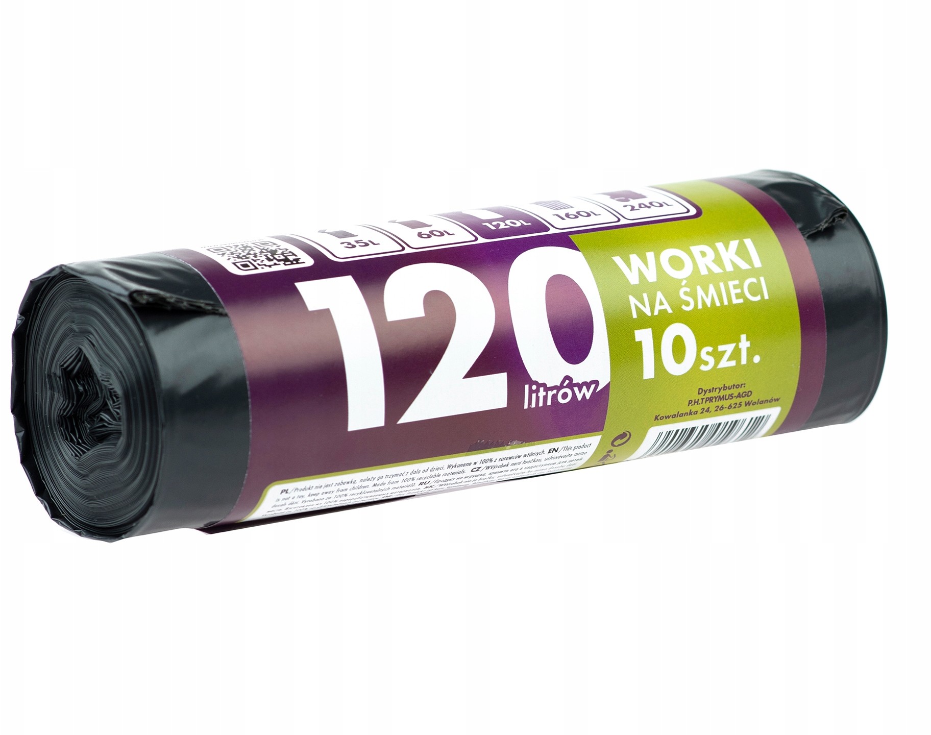 Worki Na Śmieci 120L 10 Szt. W Rolce Wzmocnione