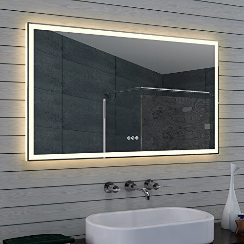 Lux-aqua Design Lustro łazienkowe z możliwością przyciemniania, ciepła i zimna biel i przełącznikiem Touch 120 x 70 cm ML120B70H