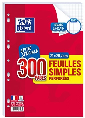 OXFORD feuilles wsuwanie, format A4, SEY$237S, papier 90 G VE = 1 400019114