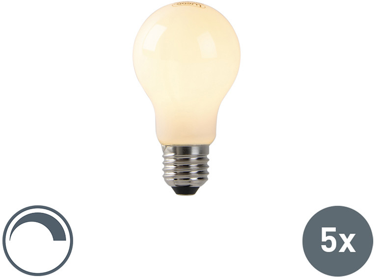 LUEDD Zestaw 5 ściemnialnych żarówek LED E27 szkło mleczne 4W 320 lm 2200K