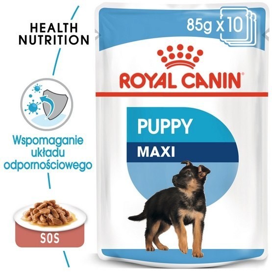 Royal Canin Size Maxi Puppy karma mokra w sosie dla szczeniąt, od 2 do 15 miesiąca życia, ras dużych saszetka 140g 16428