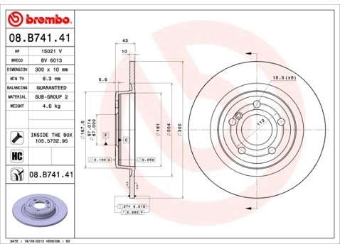 BREMBO Tarcza hamulcowa 08.B741.41