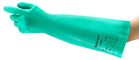 Ansell solvex 37  185 rękawice nitrylowe, substancje chemiczne i zabezpieczenie cieczy, zielony 37-185-8
