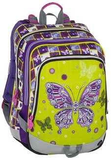 Bagmaster Plecak szkolny trzykomorowy zielony + fioletowy + różowy Alfa 8 A
