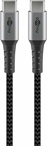 Goobay 49303 kabel USB-C 10 Gbps bardzo wytrzymały kabel tekstylny premium z metalowymi wtyczkami 2 m 49303