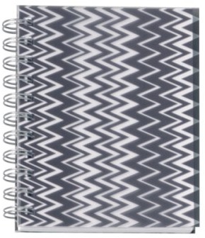 Young Generation YP 232005 A6 wire-O-Book notatnik z PP-Cover DIN A6 bezdrzewny papier w kratkę i perforowana Ethno Black/White YP 232005 A6