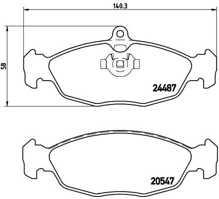 BREMBO Zestaw klocków hamulcowych, hamulce tarczowe P 36 017