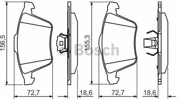 Bosch Zestaw klocków hamulcowych, hamulce tarczowe 0 986 494 492