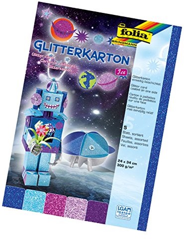Bringmann Folia 85249  Glitter karton Ice, 24 x 34 cm, 5 arkuszy sortowane 85249
