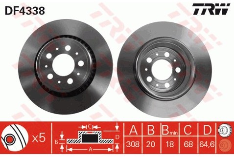 TRW Tarcza hamulcowa DF4338