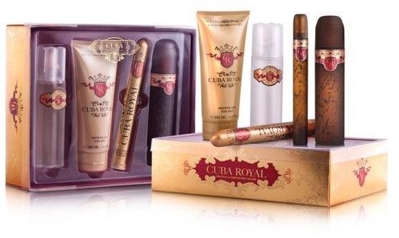 Cuba Original Original Royal woda toaletowa spray 100ml + woda toaletowa 15ml + żel pod prysznic 200ml + balsam po goleniu 100ml Zestaw)