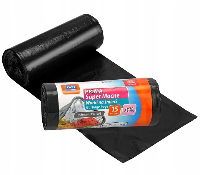 Worki Śmieci Super Mocne Ldpe 35L 15 Szt. Czarne
