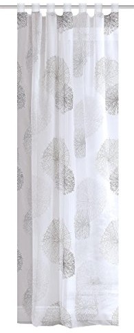 Home Fashion gotowy szal woal z nadrukiem, szary, 245 x 140 cm