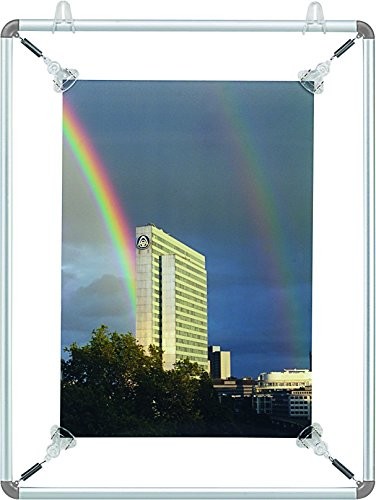 Franken BS1101 ramka do zdjęć, 31,6 x 40,3 cm, z aluminium, z klipsami w rogach, srebro DIN A3 BS1102