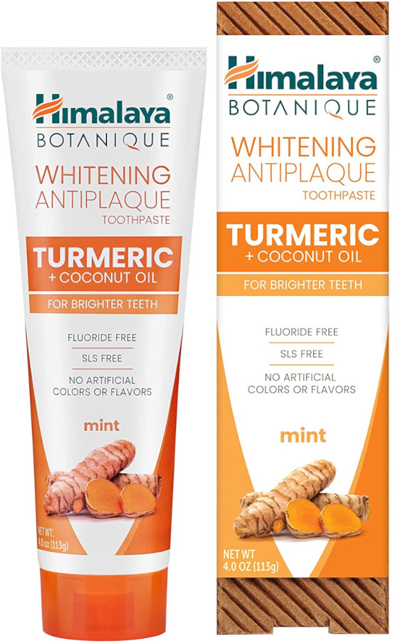 Himalaya Drug Company HIMALAYA Botanique Whitening Antiplaque TURMERIC 113g - pasta do zębów przeciw płytce nazębnej z olejem kokosowym i kurkumą