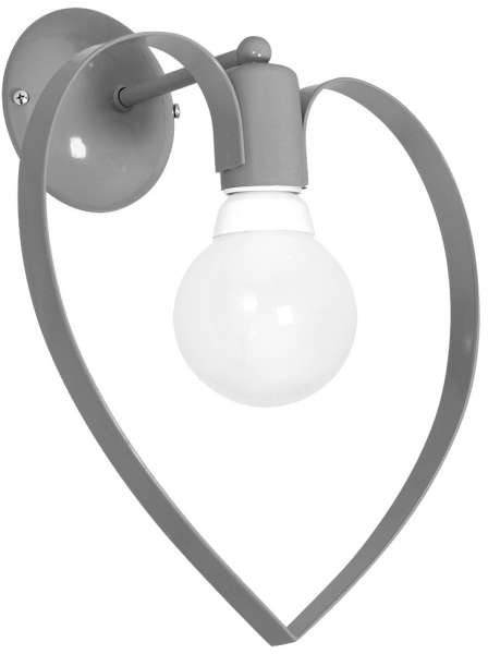 Milagro Kinkiet LAMPA ścienna HEART 1083 metalowa OPRAWA do pokoju dziecięcego serce szare 1083