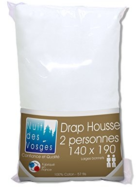 Nuit des Vosges Nuit z Wogezów 2094428 cotoval prześcieradło z gumką Uni bawełna kolor biały 140x190 cm 2094428