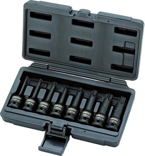 KS Tools 911.0901 1/2 cala Komplet nasadka stykowa bit do śrub TX siły, 8-częściowy, T30-T80