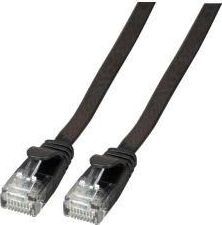 EFB Płaski kabel połączeniowy RJ45 U UTP kat.6A PVC 1m czarny K8107SW.1 K8107SW.1