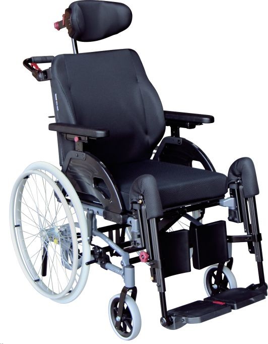 Netti Ekonomiczny wózek inwalidzki ze zintegrowanym oparciem - lekka i wąska konstrukcja, higieniczna tapicerka Easy Care, komfortowy podnóżek (NETTI 4U CE