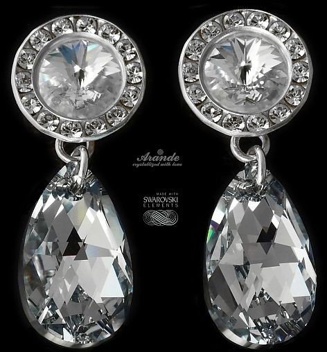 Swarovski piękne ozdobne kolczyki COMET SREBRO