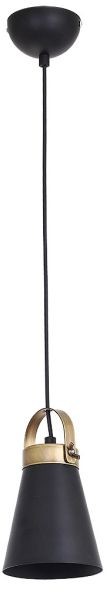 Lampa wisząca Atos 1 x 60 W E27 czarna/mosiądz 7756