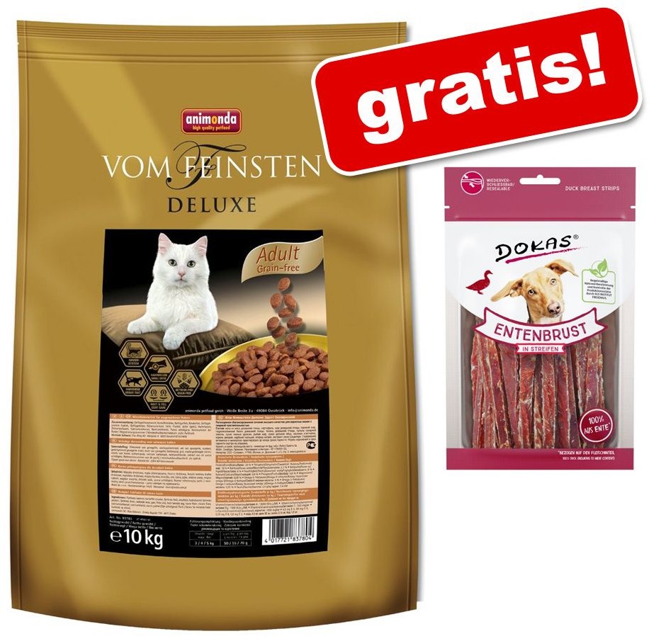 Animonda Vom Feinsten 10 kg vom Feinsten Deluxe + Dokas paski do żucia półwilgotne 70 g gratis! Dla kastratów