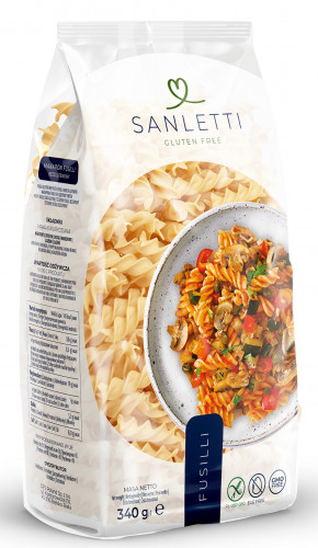 Sanletti Makaron Fusilli Świderki bezglutenowy 340g - Sanletti