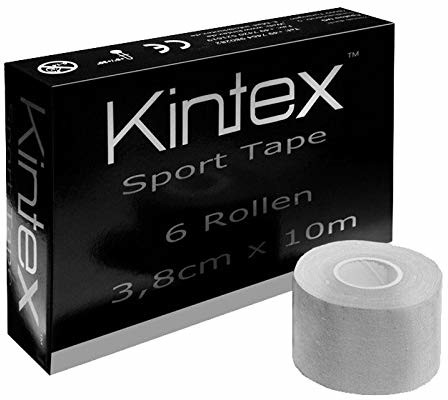 Kintex 6 rolek 3,8 cm x 10 m nieelastyczna taśma sportowa, biała, 60 m