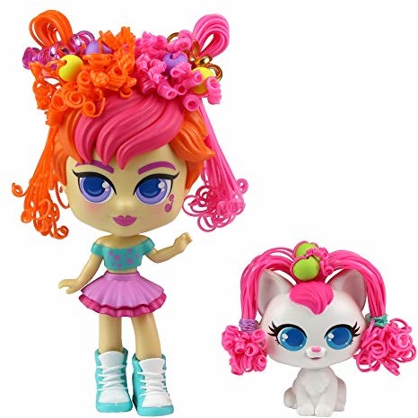 CURLIGIRLS CURLIGIRLS Collectioner-Meili Lulu-Magic Hair do nieskończonej fryzury Prezent Zabawka dla dziewczyny-Akcesoria w zestawie-Lalka 15 cm-Animal 6 cm 82099 82099