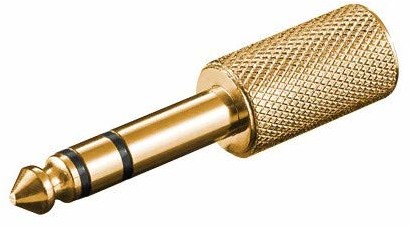 PremiumCord Adapter gniazdo stereo 6,3 mm do gniazda stereo 3,5 mm, wtyk jack 6,3 mm do gniazda jack 3,5 mm, pozłacany kjr-31