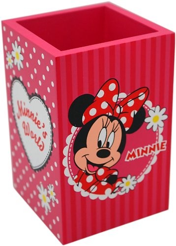 Joy Toy 91011  Disney Minnie pojemnik na długopisy z drewna, opakowanie na prezent, 7 x 7 x 11 cm 91011