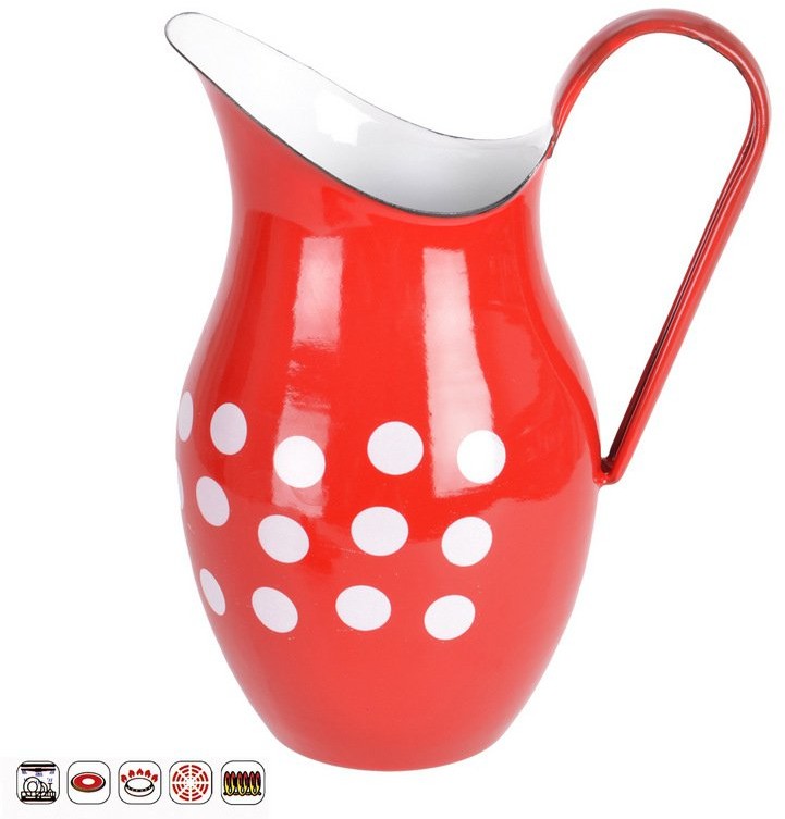 Orion Dzbanek emaliowany CZERWONY W GROCHY 2,5L 153567