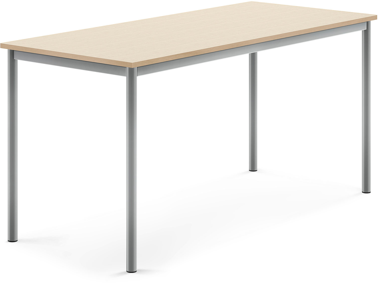 AJ Produkty Biurko BORS, 1600x700x760 mm, brzoza laminat, szary aluminium