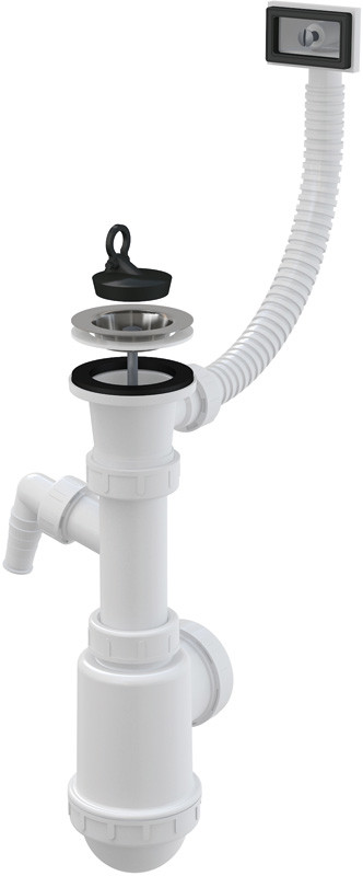 Alcaplast ALCA PLAST syfon zlewozmywaka z przelewem, sitko plastikowe o średnicy 70 mm A444