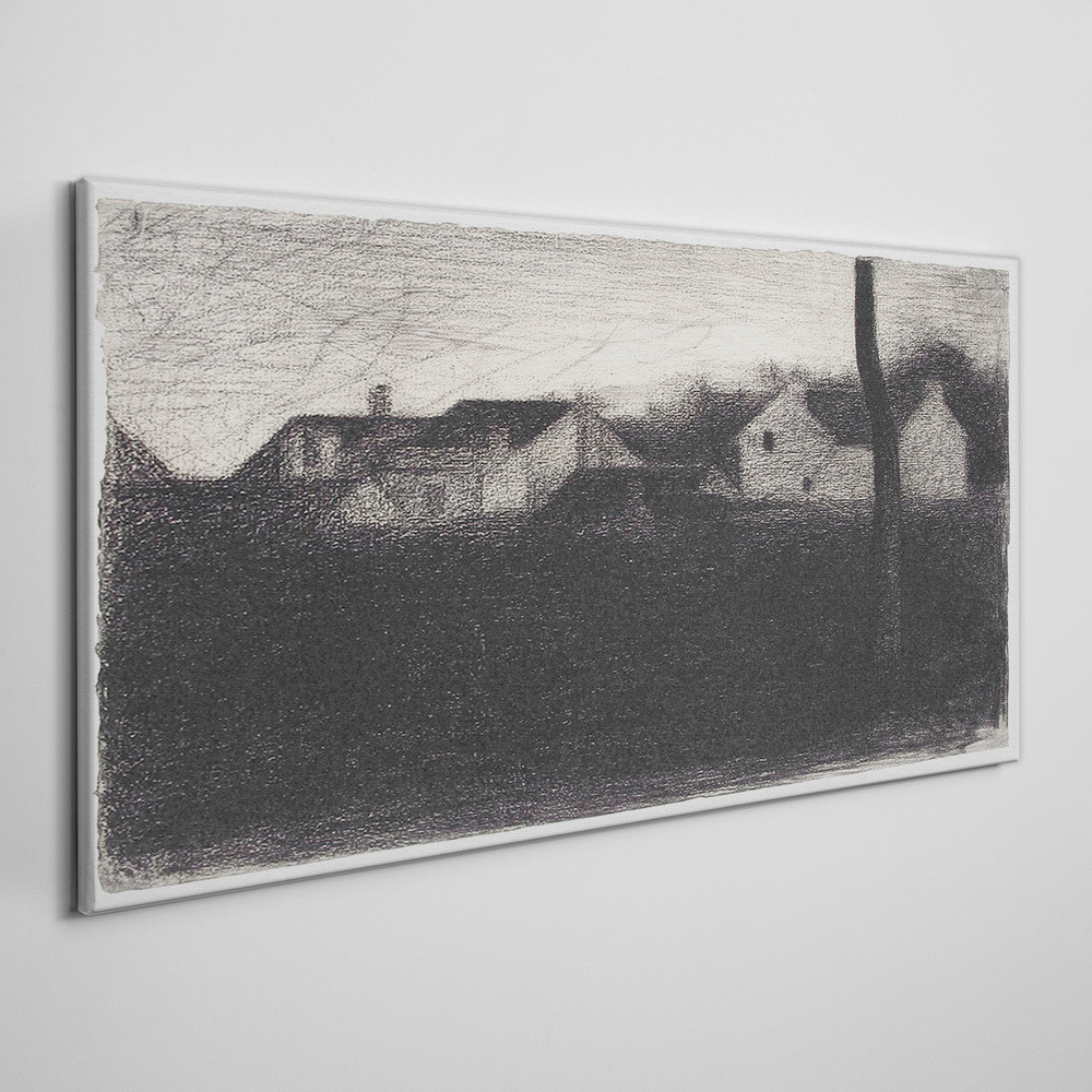 PL Coloray Obraz Canvas Krajobraz domy Georges Seurat 140x70cm