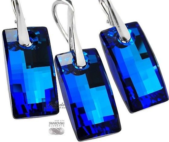 Arande NAJNOWSZE SWAROVSKI KOLCZYKI WISIOREK URBAN BLUE 4112915723