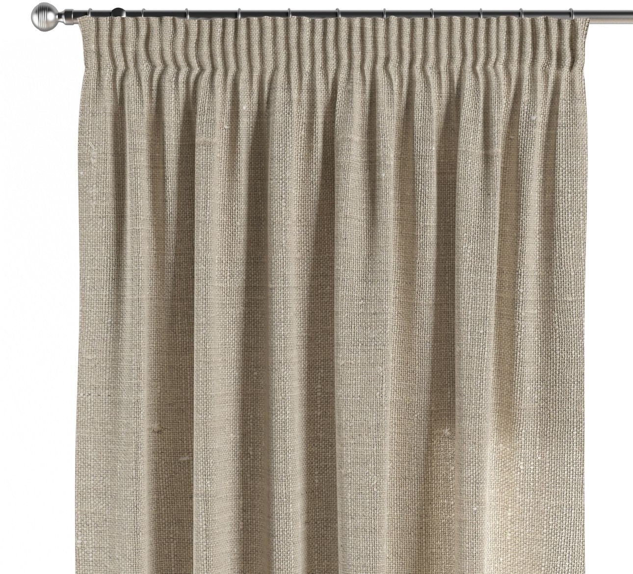 Dekoria Zasłona na taśmie marszczącej 1 szt. naturalny len 1szt 130 × 260 cm Linen 300-392-05