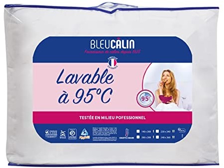 Bleu Câlin Niebieska przytulanka kołdra 2 osoby, można prać w 95° Hygiafill, testowana w profesjonalnym otoczeniu, biała, 220x240cm, KBOB40 KBOB40220MIFI