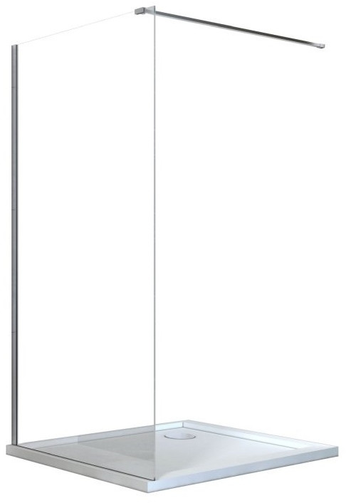 Besco PMD Besco Aveo Black Kabina prysznicowa Walk-In 140x195 cm profile czarne szkło przezroczyste AVB-140-195C (AVB140195C)