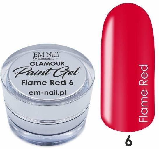Em nail professional Paint Gel Glamour Nr. 6 Flame Red