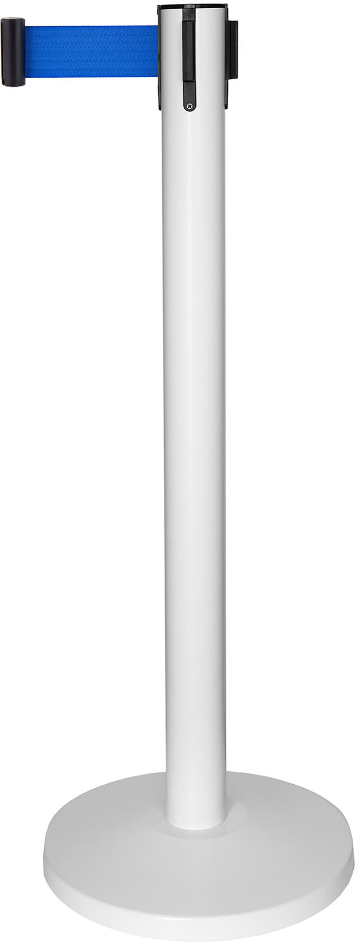 Słupek odgradzający biały z taśmą niebieską 2,2m