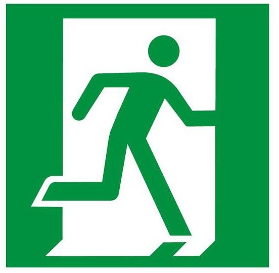 Znak informacyjny DRZWI EWAKUACYJNE W PRAWO