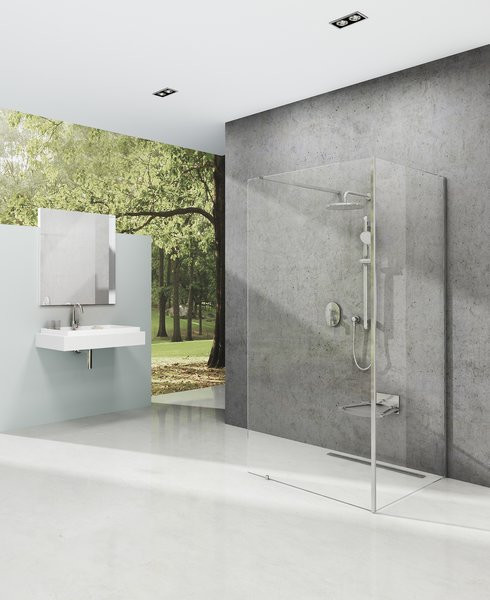 Ravak Walk In Corner Kabina prysznicowa prostokątna 110x80x200 cm z powłoką AntiCalc profile aluminium szkło przezroczyste GW1CD4C00Z1