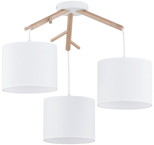 TK Lighting Stylowa lampa wisząca sosna ALBERO E27 60W szer. 58cm biały TK6553