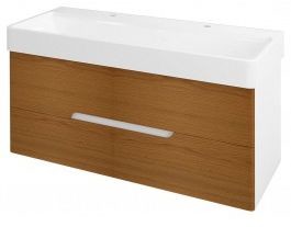 Sapho MEDIENA szafka umywalkowa 117x50,5x48,5cm, kolor biały matowy/dąb natural MD122