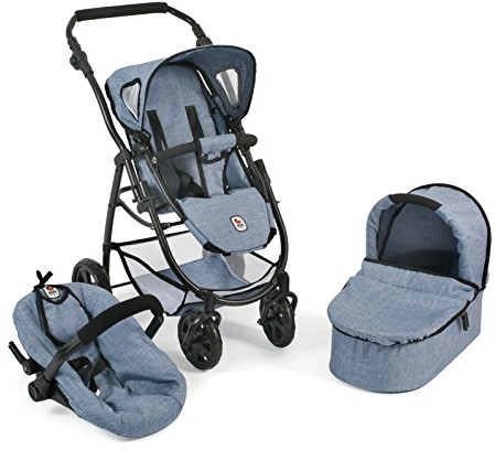 Bayer Chic 2000 Bayer CHIC 2000 - 3 w 1 kombi, wózek dla lalek Emotion All In, wybór wzornictwa, niebieski